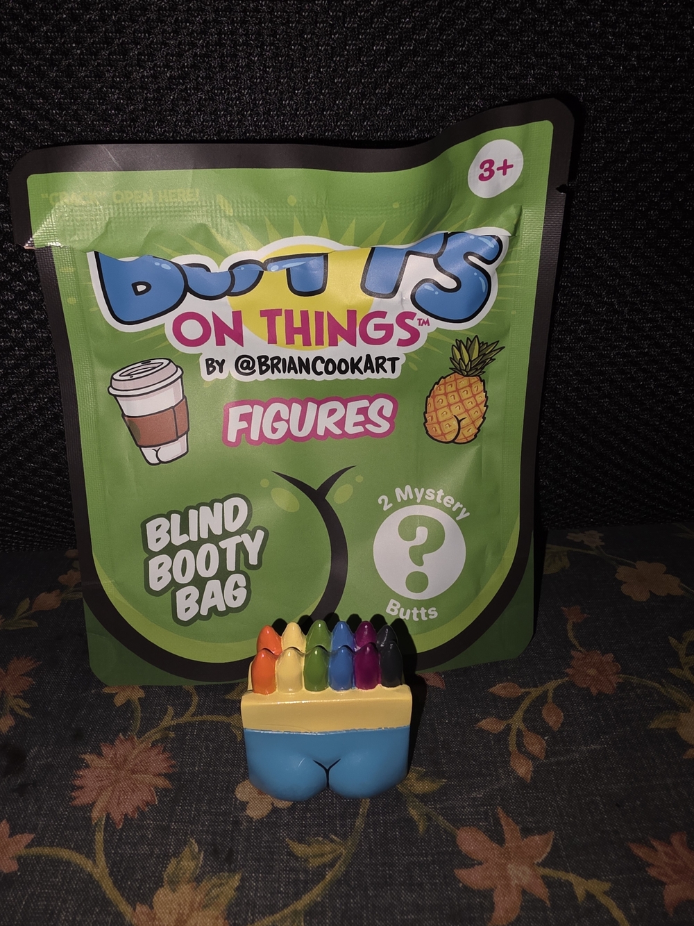 Butts On Things BRIAN COOK - Open Blind Booty Bag with Rainbow Crayon Box Figure